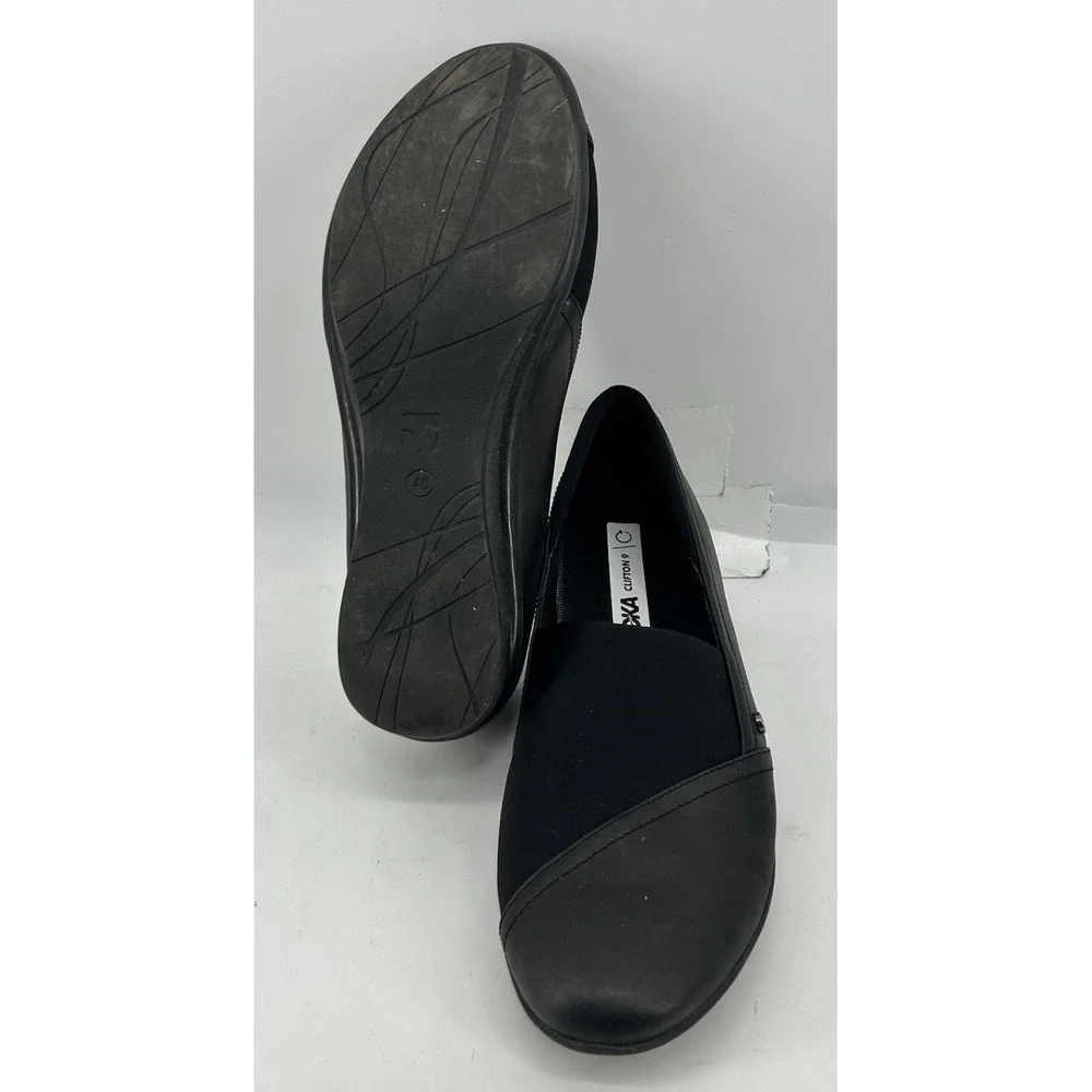 Revere Naples Stretch Loafer Onyx Black Leather (New Inserts) Womens Size 9M